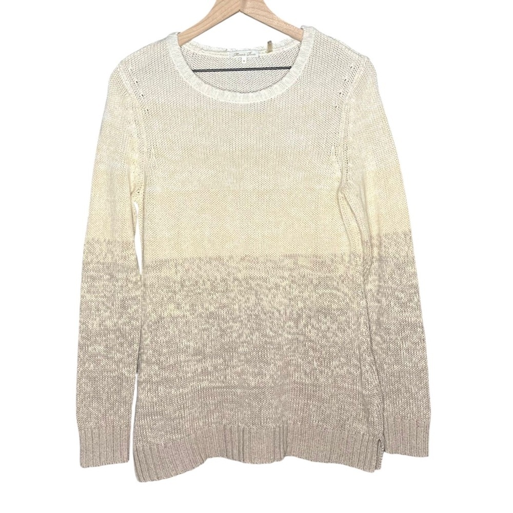 Minnie Rose Knit Colorblock Pullover Sweater Cotton Size Medium